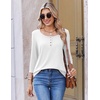 Ekouaer 3/4 Length Sleeve Women Tops Dressy Casual Blouses Fall Shirt 2026(White)