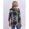 Ekouaer 3/4 Length Sleeve Womens Tops V Neck Blouses Pleated Casual Shirts(Black White Dots)