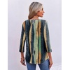 Ekouaer 3/4 Length Sleeve Womens Tops V Neck Blouses Pleated Casual Shirts(Multi Striped)