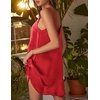 Ekouaer Nightgowns for Women Sleeveless Satin Night Gown Sexy Night Dress(Red)