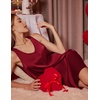 Ekouaer Nightgowns for Women Sleeveless Satin Night Gown Sexy Night Dress(Wine Red)