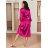 Ekouaer Silk Robes for Women Long Satin Bride Bridesmaid Robe with Pockets(Hot Pink)