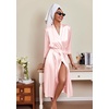 Ekouaer Silk Robes for Women Long Satin Bride Bridesmaid Robe with Pockets(Light Pink)