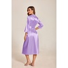 Ekouaer Silk Robes for Women Long Satin Bride Bridesmaid Robe with Pockets(Light Purple)