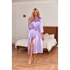 Ekouaer Silk Robes for Women Long Satin Bride Bridesmaid Robe with Pockets(Light Purple)