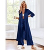 Ekouaer Silk Robes for Women Long Satin Bride Bridesmaid Robe with Pockets(Navy Blue)