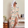 Ekouaer Silk Robes for Women Long Satin Bride Bridesmaid Robe with Pockets(Pink Forest)