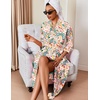 Ekouaer Silk Robes for Women Long Satin Bride Bridesmaid Robe with Pockets(Pink Forest)