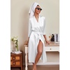 Ekouaer Silk Robes for Women Long Satin Bride Bridesmaid Robe with Pockets(White)