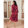 Ekouaer Silk Robes for Women Long Satin Bride Bridesmaid Robe with Pockets(Wine Red)