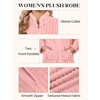 Ekouaer Women Plush Robe Zip Up Bathrobe Fleece Warm Housecoat with Pockets(Apricot Blush)