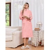 Ekouaer Women Plush Robe Zip Up Bathrobe Fleece Warm Housecoat with Pockets(Apricot Blush)