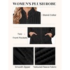 Ekouaer Women Plush Robe Zip Up Bathrobe Fleece Warm Housecoat with Pockets(Black)