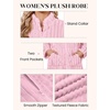 Ekouaer Women Plush Robe Zip Up Bathrobe Fleece Warm Housecoat with Pockets(Pink)