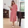 Ekouaer Women Zip Up Robe Fleece Long Sleeves Soft Housecoat with Pockets(Gray Purple)