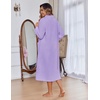 Ekouaer Women Zip Up Robe Fleece Long Sleeves Soft Housecoat with Pockets(Lavender)