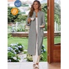 Ekouaer Women Zip Up Robe Fleece Long Sleeves Soft Housecoat with Pockets(Light Gray)