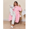 Ekouaer Women Zip Up Robe Fleece Long Sleeves Soft Housecoat with Pockets(Light Pink)