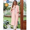 Ekouaer Women Zip Up Robe Fleece Long Sleeves Soft Housecoat with Pockets(Pink)
