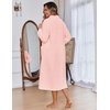 Ekouaer Women Zip Up Robe Fleece Long Sleeves Soft Housecoat with Pockets(Pink)