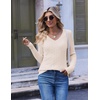 Ekouaer Womens Cable Knit V Neck Sweater Long Sleeve Fall Tops Clothes 2026(Apricot)