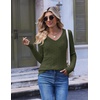 Ekouaer Womens Cable Knit V Neck Sweater Long Sleeve Fall Tops Clothes 2026(Army Green)