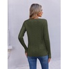 Ekouaer Womens Cable Knit V Neck Sweater Long Sleeve Fall Tops Clothes 2026(Army Green)