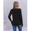 Ekouaer Womens Cable Knit V Neck Sweater Long Sleeve Fall Tops Clothes 2026(Black)