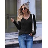 Ekouaer Womens Cable Knit V Neck Sweater Long Sleeve Fall Tops Clothes 2026(Black)