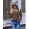 Ekouaer Womens Cable Knit V Neck Sweater Long Sleeve Fall Tops Clothes 2026(Khaki Tan)