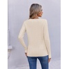 Ekouaer Womens Cable Knit V Neck Sweater Long Sleeve Fall Tops Clothes 2026(Light Brown)