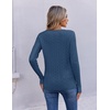 Ekouaer Womens Cable Knit V Neck Sweater Long Sleeve Fall Tops Clothes 2026(Navy Blue)