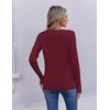Ekouaer Womens Cable Knit V Neck Sweater Long Sleeve Fall Tops Clothes 2026(Wine Red)