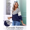 Ekouaer Women’s Fall V Neck Sweaters Knit Lightweight Long Sleeve Tops 2026(1a-grey & Navy)