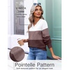 Ekouaer Women’s Fall V Neck Sweaters Knit Lightweight Long Sleeve Tops 2026(1-dusty Mauve Purple & White)