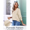 Ekouaer Women’s Fall V Neck Sweaters Knit Lightweight Long Sleeve Tops 2026(Apricot)