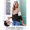 Ekouaer Women’s Fall V Neck Sweaters Knit Lightweight Long Sleeve Tops 2026(Black & Khaki)
