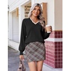 Ekouaer Women’s Fall V Neck Sweaters Knit Lightweight Long Sleeve Tops 2026(Black)