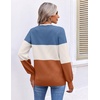 Ekouaer Women’s Fall V Neck Sweaters Knit Lightweight Long Sleeve Tops 2026(Blue & Terracotta)