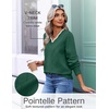 Ekouaer Women’s Fall V Neck Sweaters Knit Lightweight Long Sleeve Tops 2026(Dark Green)