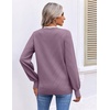 Ekouaer Women’s Fall V Neck Sweaters Knit Lightweight Long Sleeve Tops 2026(Grey Purple)