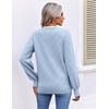 Ekouaer Women’s Fall V Neck Sweaters Knit Lightweight Long Sleeve Tops 2026(Light Blue)