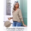Ekouaer Women’s Fall V Neck Sweaters Knit Lightweight Long Sleeve Tops 2026(Light Khaki)