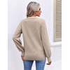 Ekouaer Women’s Fall V Neck Sweaters Knit Lightweight Long Sleeve Tops 2026(Light Khaki)