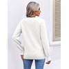 Ekouaer Women’s Fall V Neck Sweaters Knit Lightweight Long Sleeve Tops 2026(White)