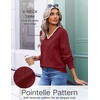 Ekouaer Women’s Fall V Neck Sweaters Knit Lightweight Long Sleeve Tops 2026(Wine Red)