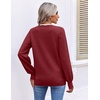 Ekouaer Women’s Fall V Neck Sweaters Knit Lightweight Long Sleeve Tops 2026(Wine Red)
