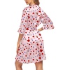 Ekouaer Women’s Satin Robe Kimono Bathrobe Short Ruffle Sleeve Silk Robes(Love Rose)