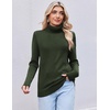 Ekouaer Women’s Turtleneck Sweater Long Sleeve 2026 Fall Winter Knitted Top(Army Green)