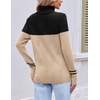 Ekouaer Women’s Turtleneck Sweater Long Sleeve 2026 Fall Winter Knitted Top(Black & Apricot)